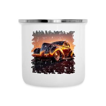 Beschleunigungsrennen oder Drag Racing - Emaille-Tasse - Weiß - Vorne