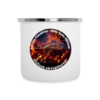 Ernährung als Karnivore - Emaille-Tasse - Weiß - Vorne