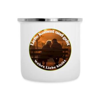 Auch im Alter spielt die Liebe eine wichtige Rolle - Emaille-Tasse - Weiß - Vorne