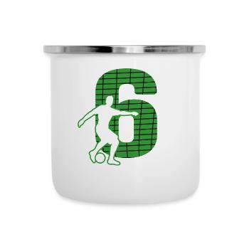 Fußball soccer sport Fußballer Fußballplatz - Emaille-Tasse - Weiß - Vorne