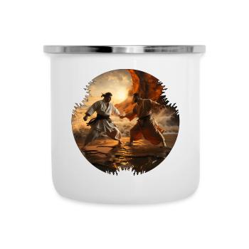 Karatekämpfer sind körperlich fit - Emaille-Tasse - Weiß - Vorne