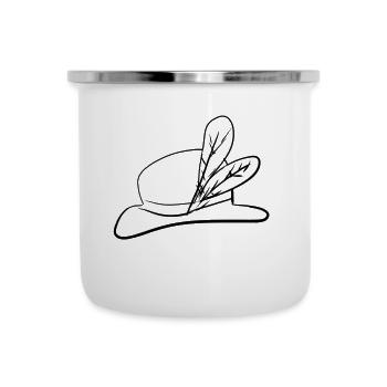 hut feder - Emaille-Tasse - Weiß - Vorne