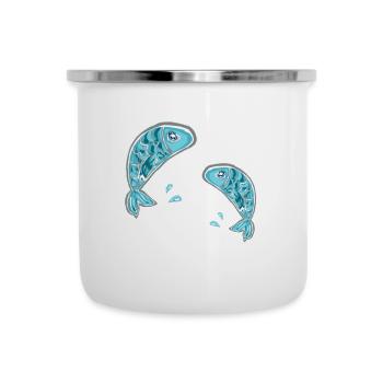 fish fish animals water zodiac sign symbol - Camper Mug - white - Front