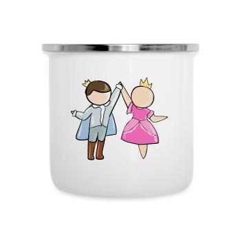königspaar liebespaar ehepaar prinz prinzessin lie - Emaille-Tasse - Weiß - Vorne