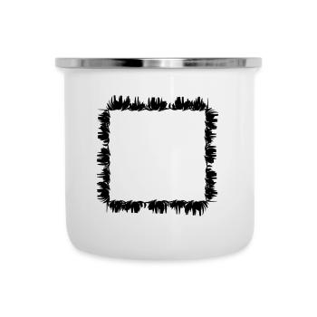 viereck quadrat rahmen grass - Emaille-Tasse - Weiß - Vorne
