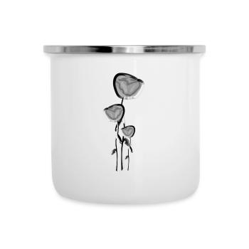 rose shiny symbol gray plant - Camper Mug - white - Front