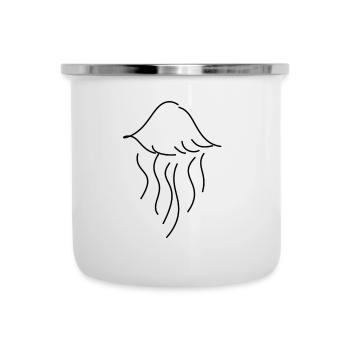 Qualle symbol meerestier tier - Emaille-Tasse - Weiß - Vorne