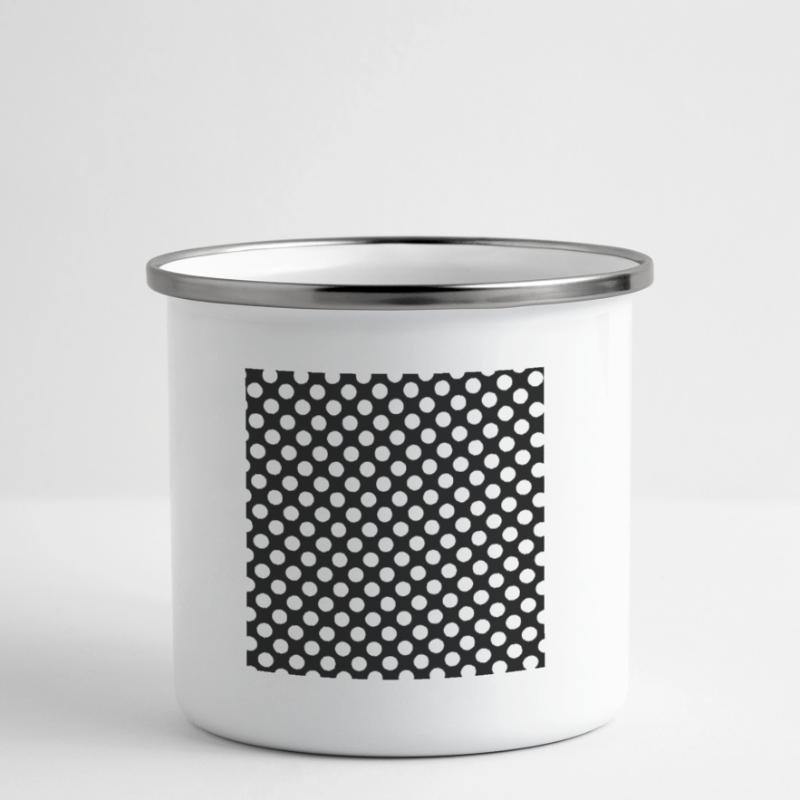 Polka dot black and white background dot pattern Camper Mug