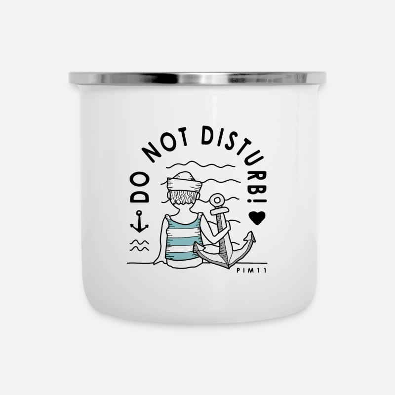 Anker Liebe - Emaille-Tasse - Weiß