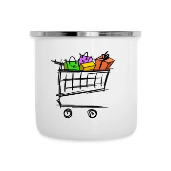 Full Shopping Cart Shopping Bags Gifts - Camper Mug - white - Front