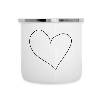 herz symbol liebe - Emaille-Tasse - Weiß - Vorne