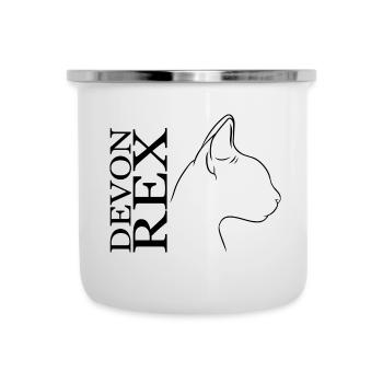 Devon Rex Profil Katzen Katze Wilsigns - Emaille-Tasse - Weiß - Vorne