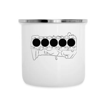 5 Zylinder - Emaille-Tasse - Weiß - Vorne