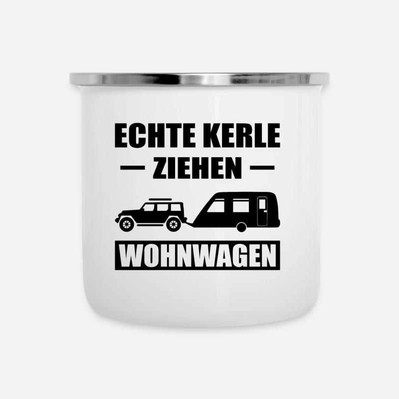 Camping - Emaille-Tasse - Weiß