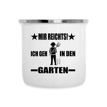 Garten - Emaille-Tasse - Weiß - Vorne