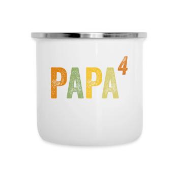Papa haut Quatre - 4 enfants Père Fête des Pères - Tasse émaillée - blanc - Devant