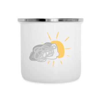 nuage soleil ciel météo nature symbole extérieur - Tasse émaillée - blanc - Devant