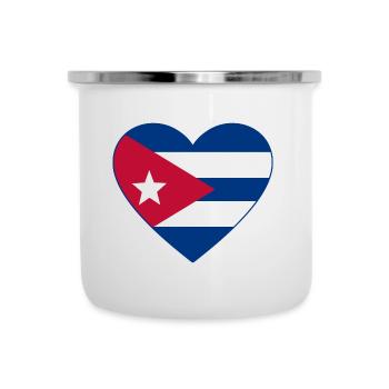 Cœur de drapeau de Cuba - Tasse émaillée - blanc - Devant