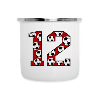 12th Birthday Football Red - Camper Mug - white - Front