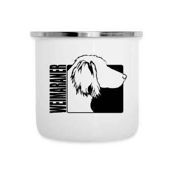Weimaraner longhaar Profil Chiens Chien Wilsigns - Tasse émaillée - blanc - Devant