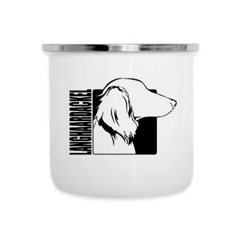 Langhaardackel Profil Hunde Hund Wilsigns - Emaille-Tasse - Weiß - Vorne