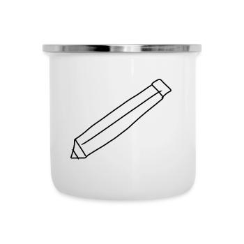 Stift Symbol zeichnen - Emaille-Tasse - Weiß - Vorne