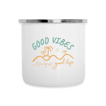 good vibes life - Emaille-Tasse - Weiß - Vorne