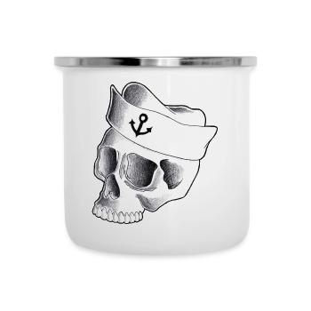 Schädel Sailor - Emaille-Tasse - Weiß - Vorne