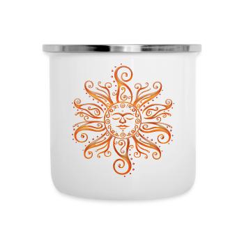 Tribal sun. Midsummer, summer festival. - Camper Mug - white - Front
