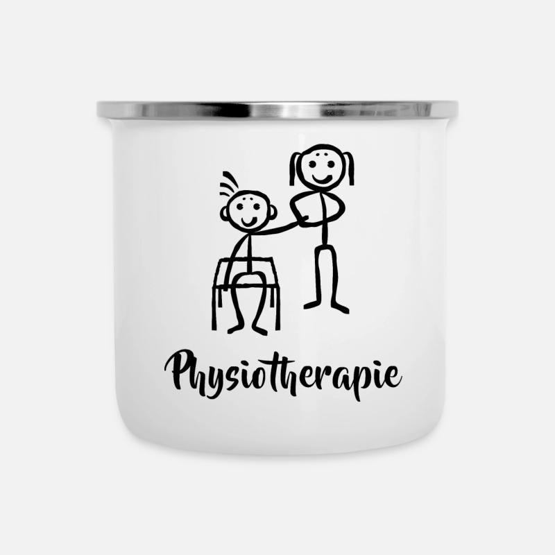 Schulterprobleme Physiotherapie - Emaille-Tasse - Weiß