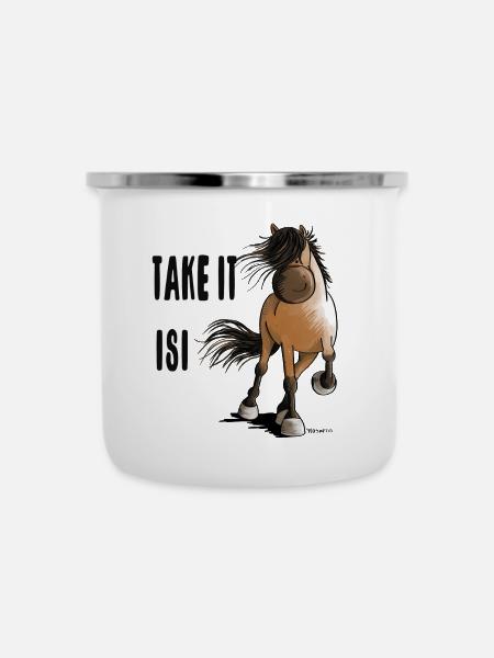 Take It Isi - Emaille-Tasse - Weiß