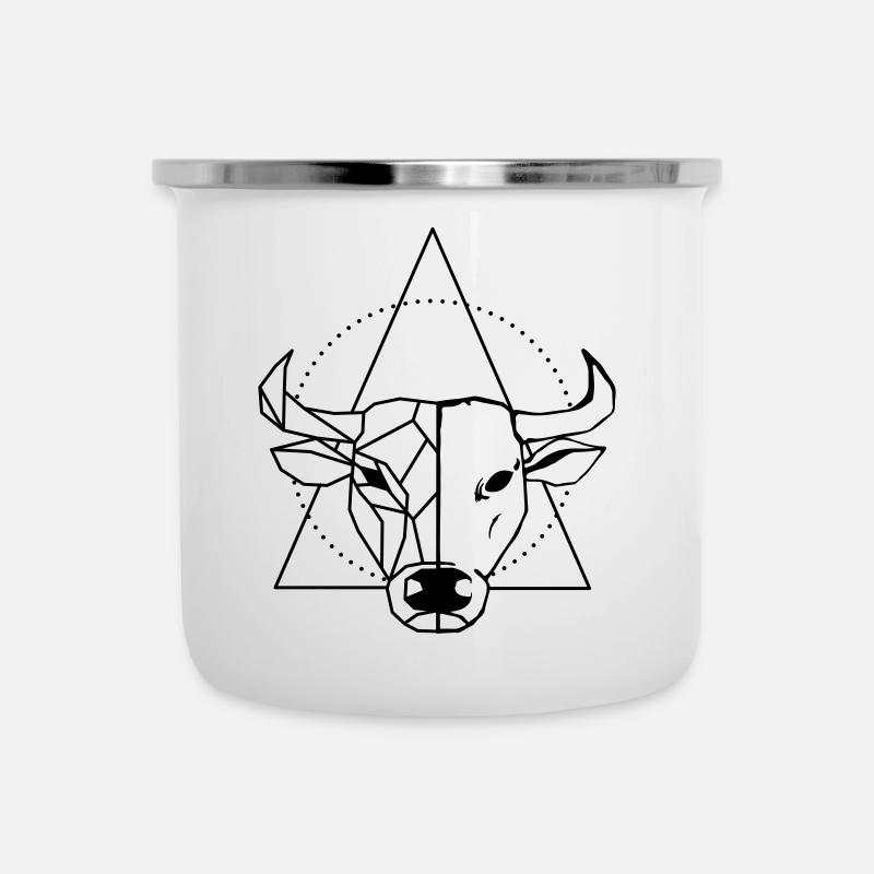 Bœuf - Tasse émaillée - blanc