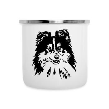 Sheltie Head - Camper Mug - white - Front