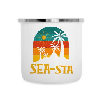 Seasta Beach Été Océan Tropical Bord de Mer Voyage - Tasse émaillée - blanc - Devant