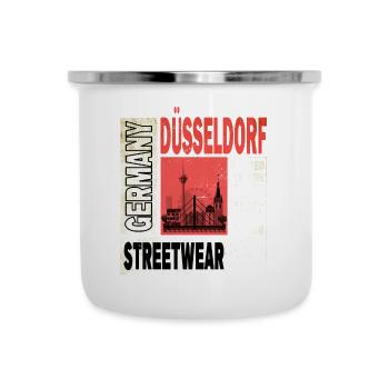 Düsseldorf Deutschland Stadt Skyline Heimat Liebe - Emaille-Tasse - Weiß - Vorne