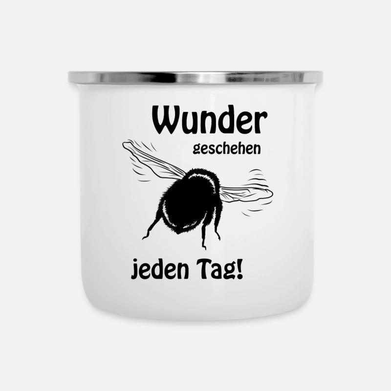 Hummel -Wunder - Emaille-Tasse - Weiß