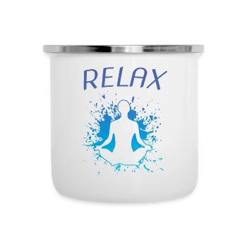 Yoga - Emaille-Tasse - Weiß - Vorne