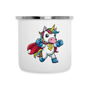 Licorne super-héros superpouvoirs bande dessinée surnaturelle - Tasse émaillée - blanc - Devant
