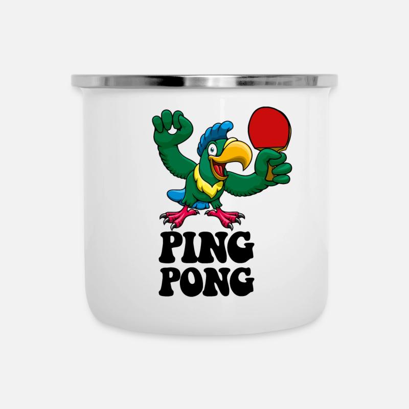 Ping Pong Champion Design Tennis de table et - Tasse émaillée - blanc