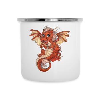 Niedlicher fliegender Drache Tolles Geschenk Kind - Emaille-Tasse - Weiß - Vorne