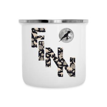 FINN - Beau prénom de garçon avec dinosaure - Tasse émaillée - blanc - Devant