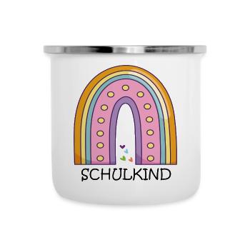 Schulkind Regenbogen - Emaille-Tasse - Weiß - Vorne