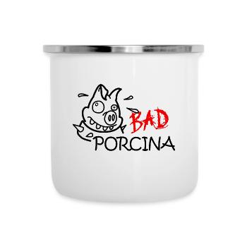 Bad porcina - cochon mauvais - Tasse émaillée - blanc - Devant