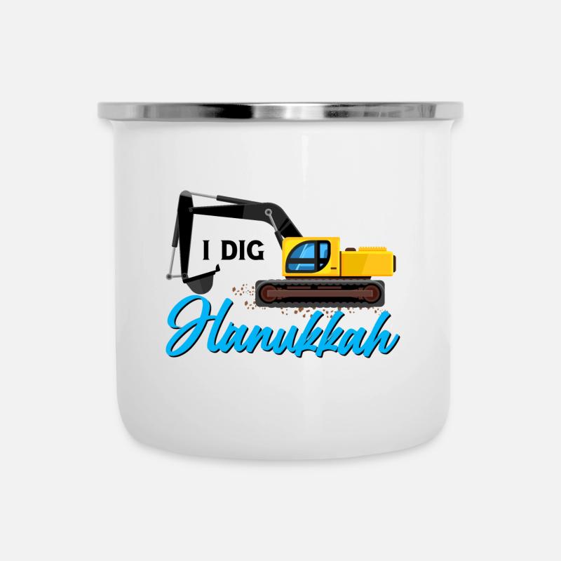 Hanoukka Hanoukka Hanoukka - Tasse émaillée - blanc