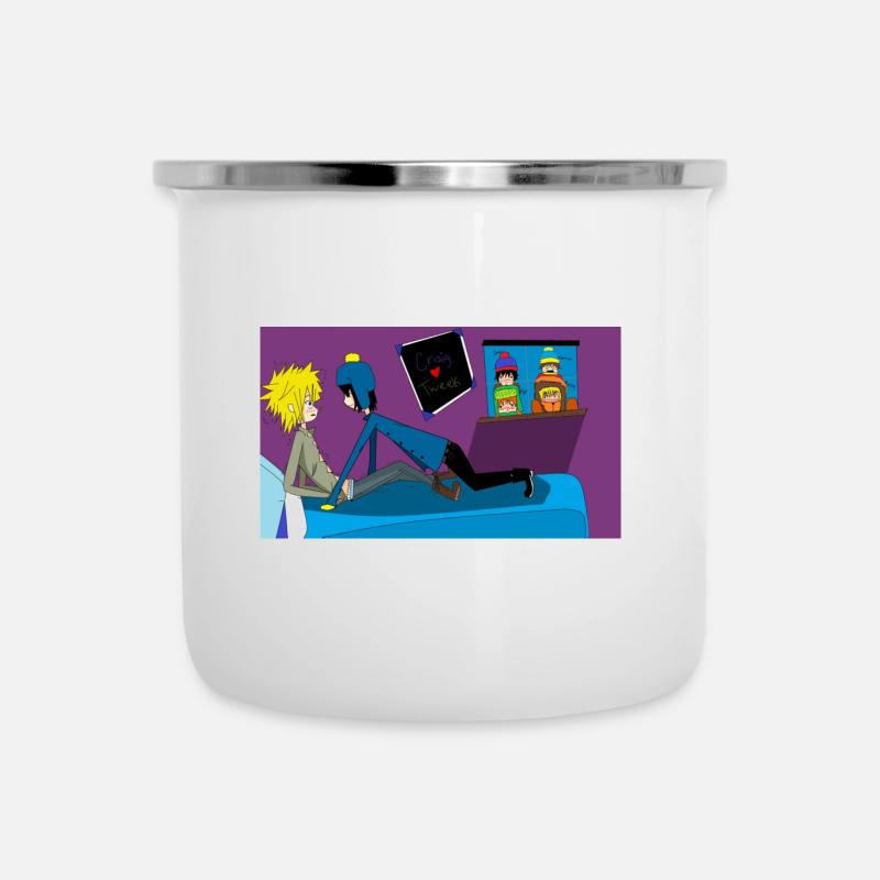 Deux garçons gais - Tasse émaillée - blanc