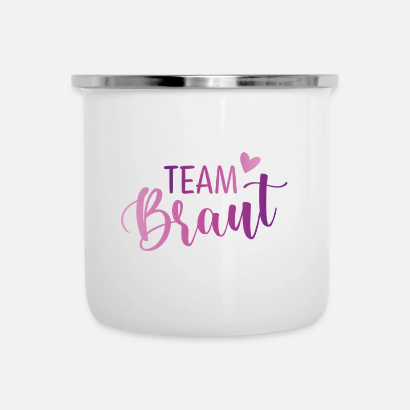 Team Braut - Emaille-Tasse - Weiß