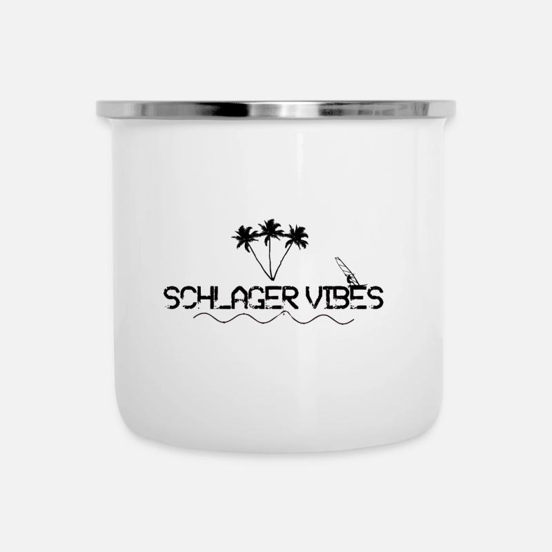 Schlager Vibes Kollektion - Emaille-Tasse - Weiß