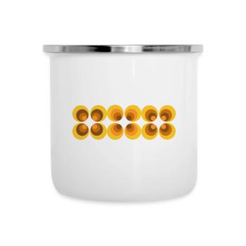 des années 70 motif fleur rétro - Tasse émaillée - blanc - Devant