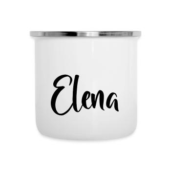 Name - Elena - Emaille-Tasse - Weiß - Vorne