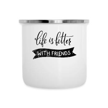 Beste Freunde Leben - Emaille-Tasse - Weiß - Vorne